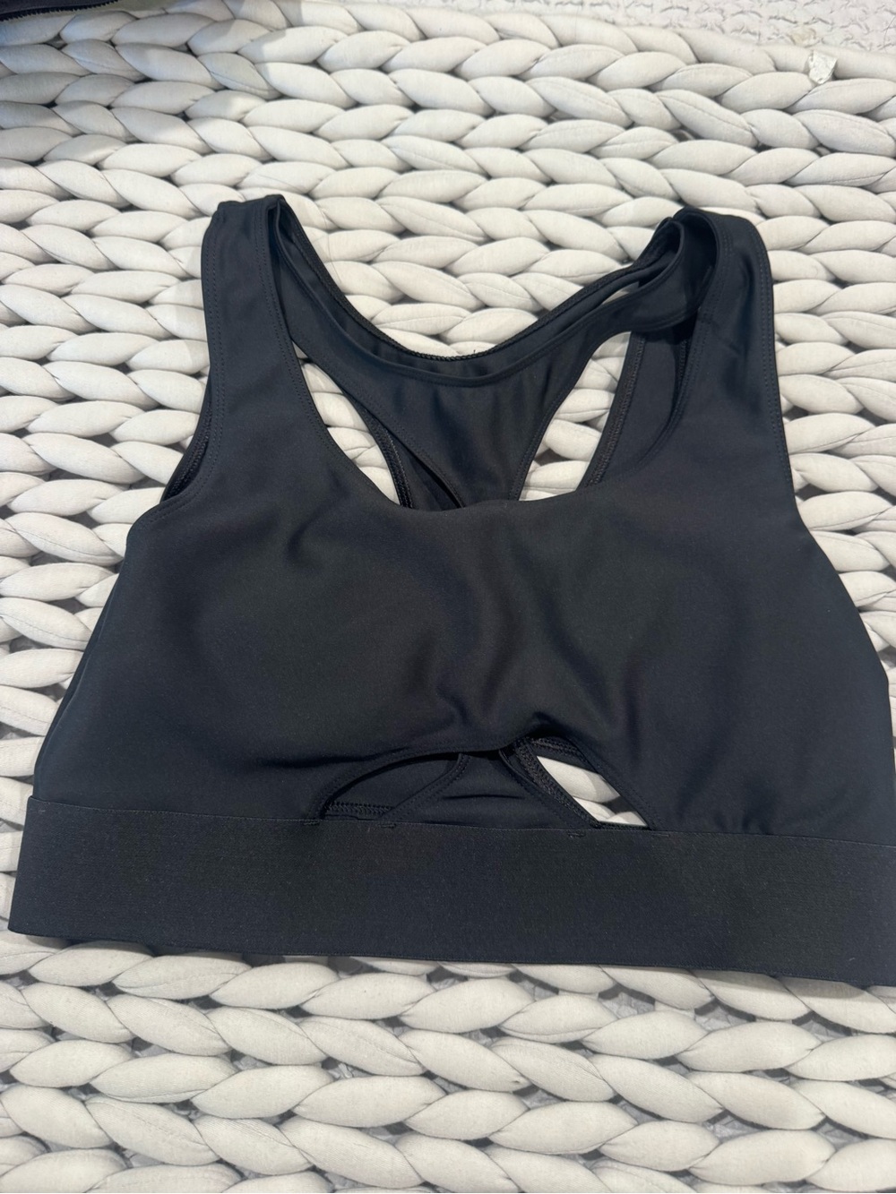 ALO Yoga Black Racerback Sports Bralette with Cutout Detail